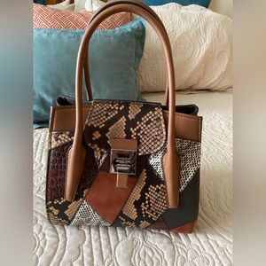 NWT - Michael Kors Collection Md Bancroft Crossbody Satchel with exotic accents